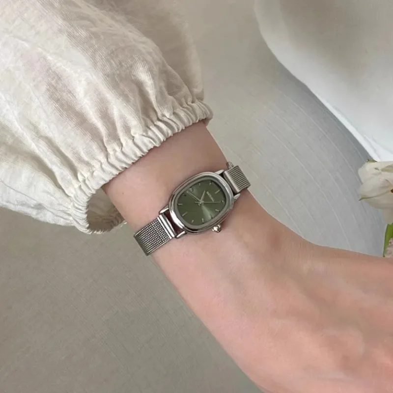 Luxury Watch Green Dial - Small Oval Dial Green Watch Simple
