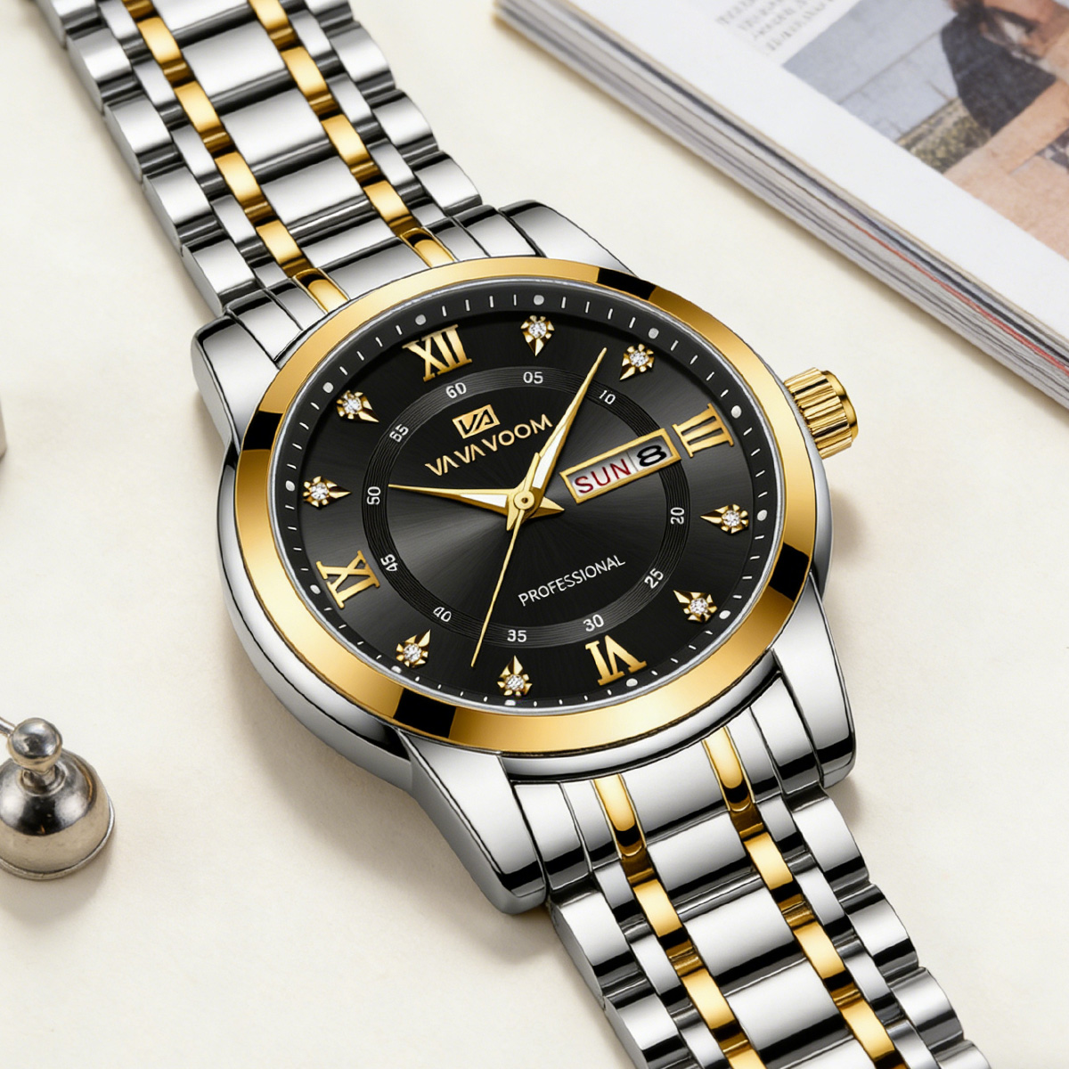 Luxury Rhinestone Gold Ring St - огляд і ціна Luxury Watch Green Dial