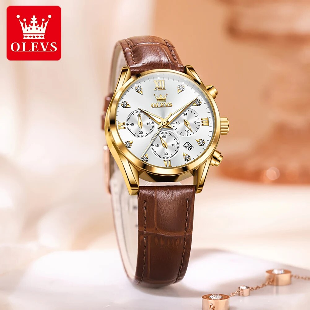 OLEVS 5523 Women's Watches Lea - огляд і ціна Luxury Watch Cheap
