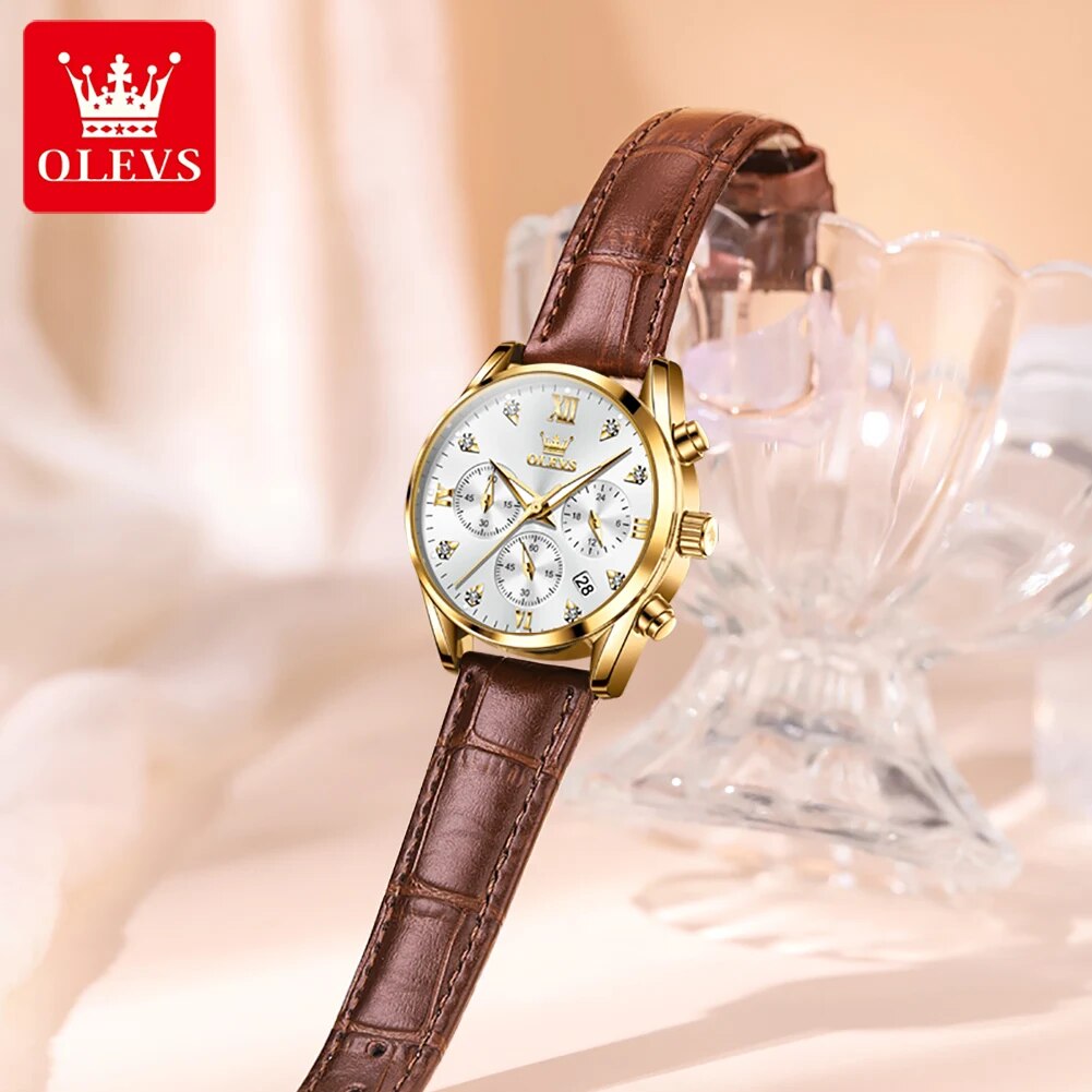 OLEVS 5523 Women's Watches Lea - огляд і ціна Luxury Watch Cheap