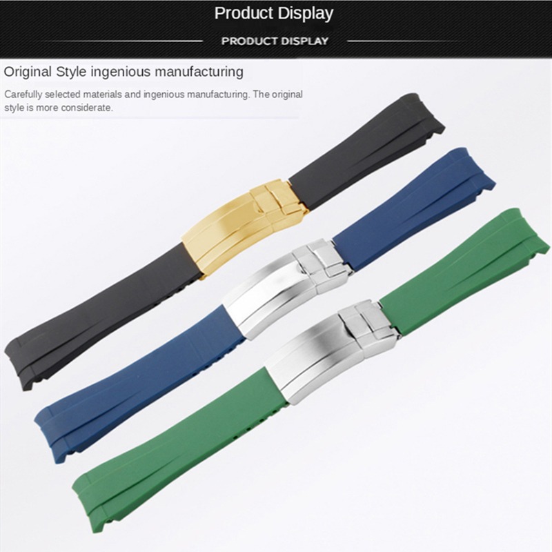 For Rolex 20mm Silicone Watch  - огляд і ціна Luxury Watch Green Dial