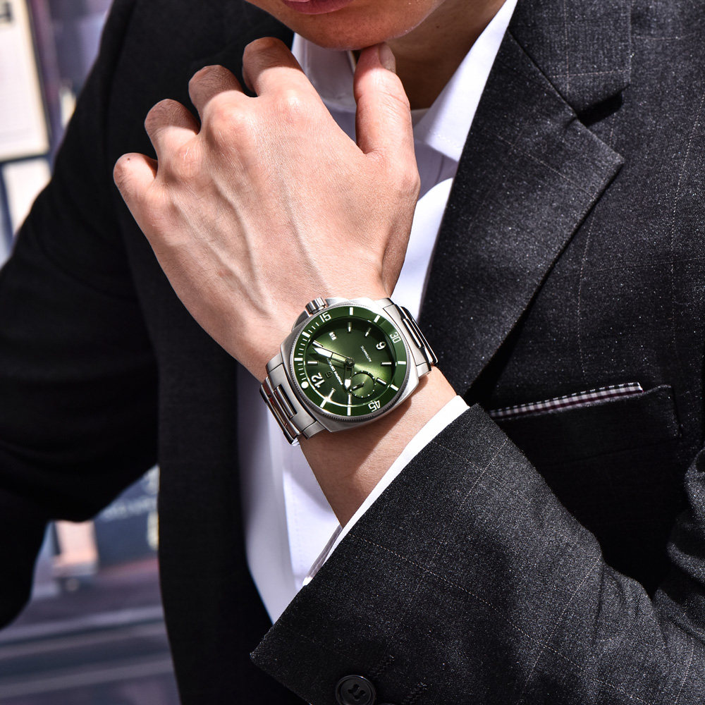 PAGANI DESIGN Men's Watch Luxu - огляд і ціна Luxury Watch Green Dial