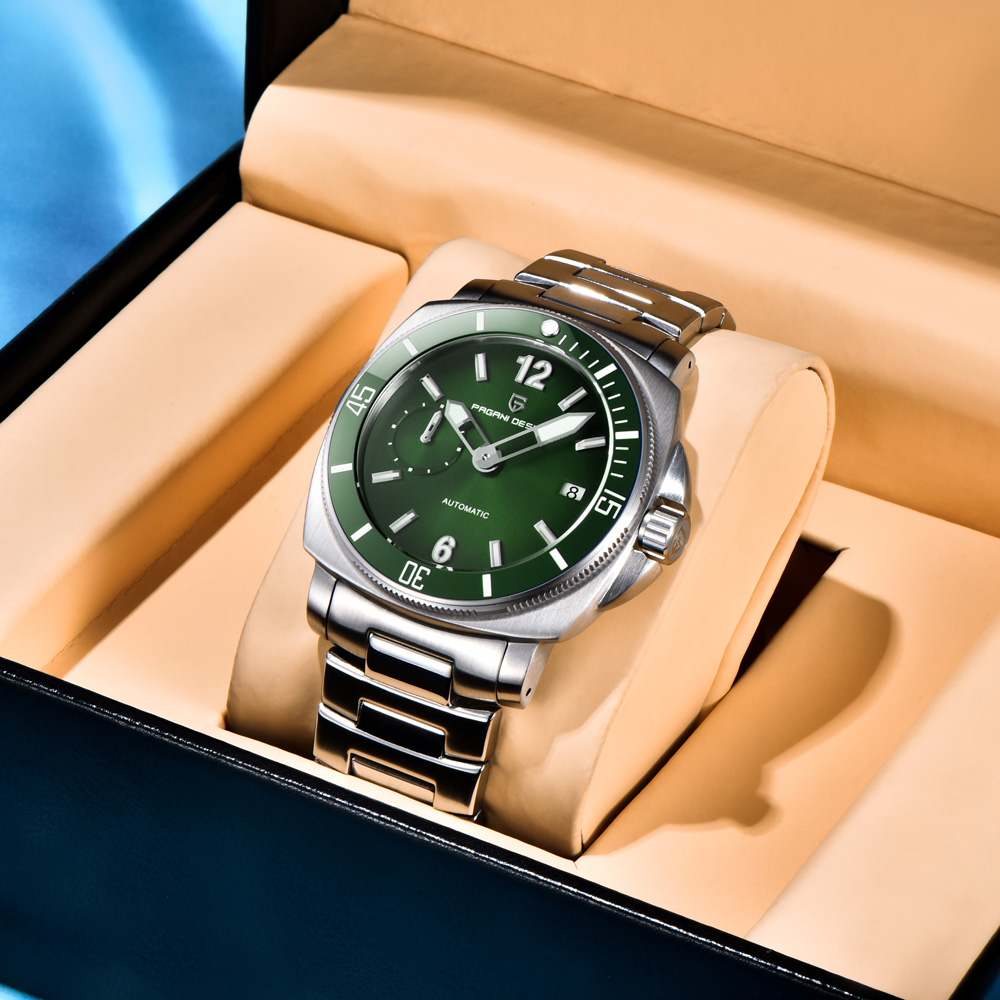 PAGANI DESIGN Men's Watch Luxu - огляд і ціна Luxury Watch Green Dial