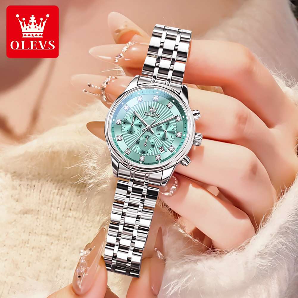 OLEVS Womens Watches Fashion L - огляд і ціна Luxury Watch Green Dial