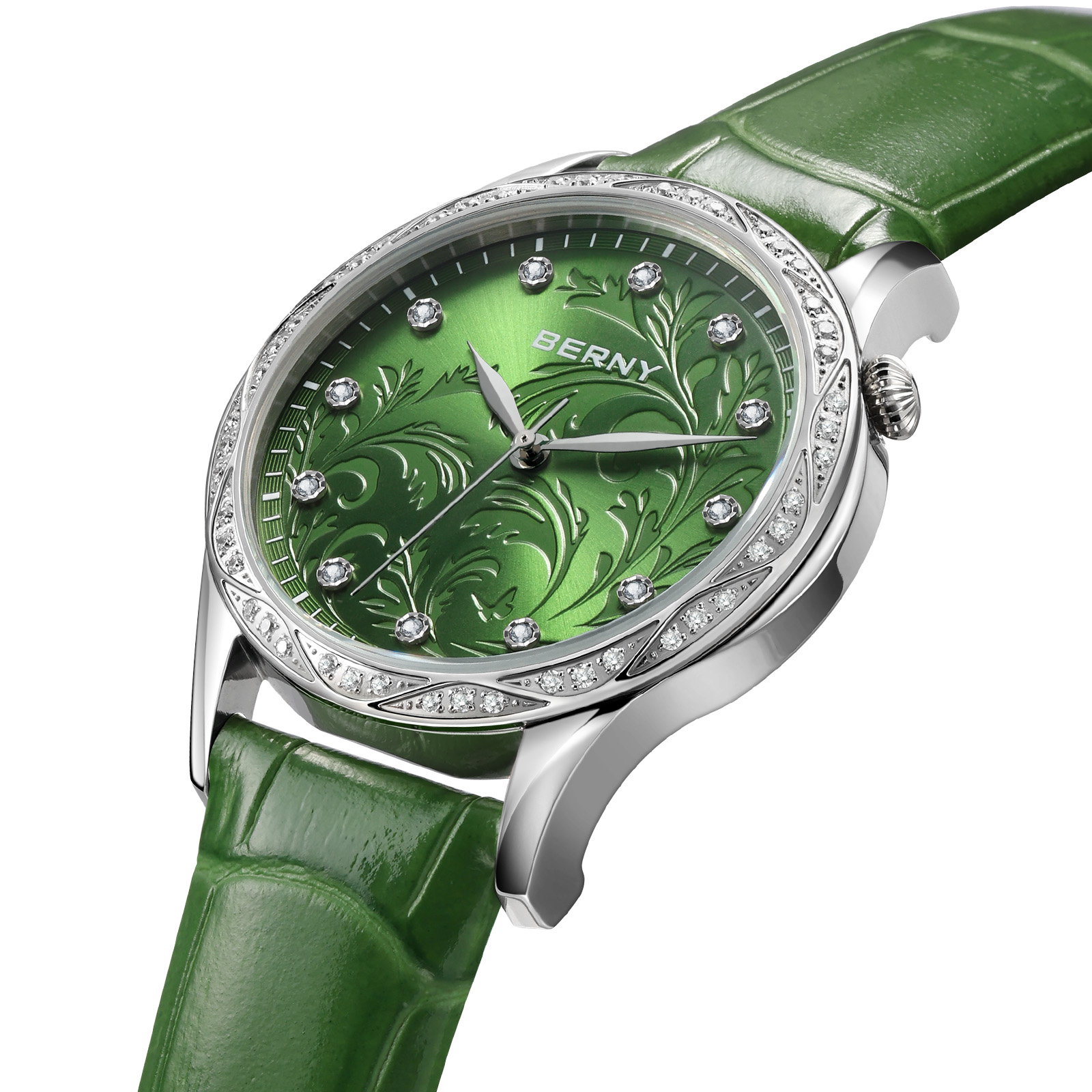 BERNY Women‘s Quartz Watch Gre - огляд і ціна Luxury Watch Green Dial